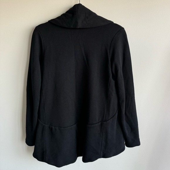 Standard James Perse Black French Terry Cocoon Open Front Cardigan Jacket Small - Picture 3 of 5
